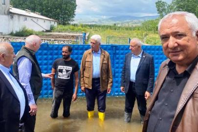 Kazova’da TZOB’dan  Sel Sularının Ortasında İnceleme