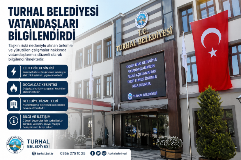 Taşkın Sürecinde Turhal Belediyesi’nden Anlık Uyarılar